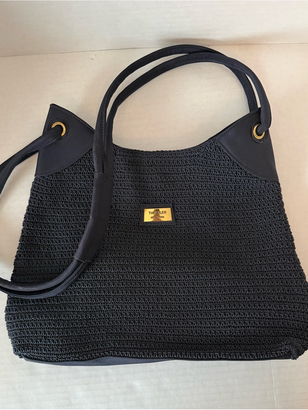 Black Woven Shoulder Bag